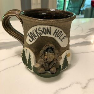 Handmade Pottery 10oz Mug 3-D Jackson Hole